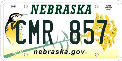 NE license plate CMR857