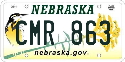 NE license plate CMR863