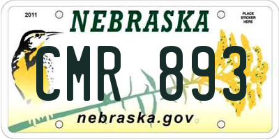 NE license plate CMR893
