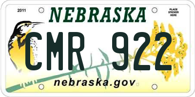 NE license plate CMR922