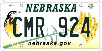 NE license plate CMR924