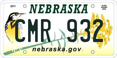 NE license plate CMR932