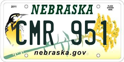 NE license plate CMR951