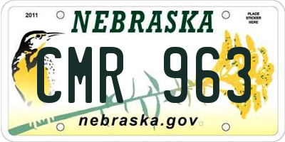 NE license plate CMR963