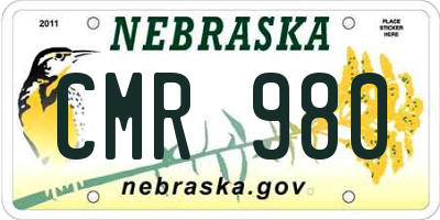NE license plate CMR980