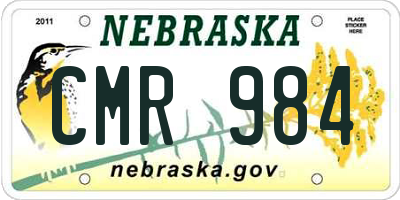 NE license plate CMR984