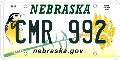 NE license plate CMR992