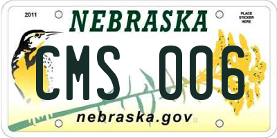NE license plate CMS006