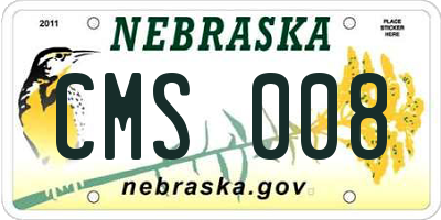 NE license plate CMS008