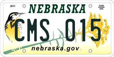 NE license plate CMS015