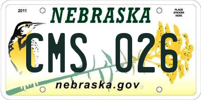 NE license plate CMS026