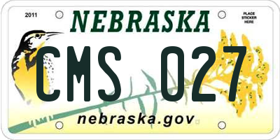NE license plate CMS027