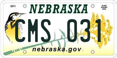 NE license plate CMS031