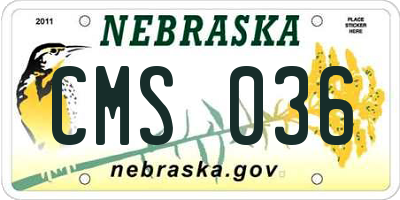 NE license plate CMS036
