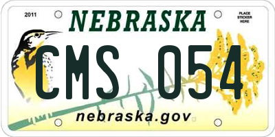 NE license plate CMS054
