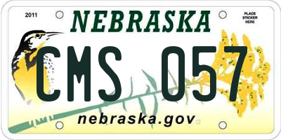 NE license plate CMS057