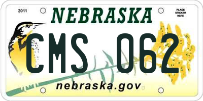 NE license plate CMS062
