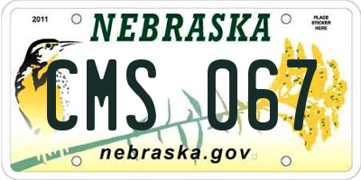 NE license plate CMS067