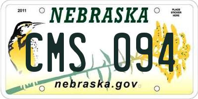 NE license plate CMS094