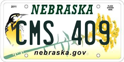 NE license plate CMS409