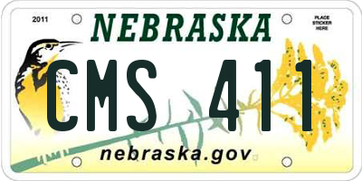NE license plate CMS411
