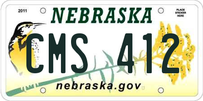 NE license plate CMS412
