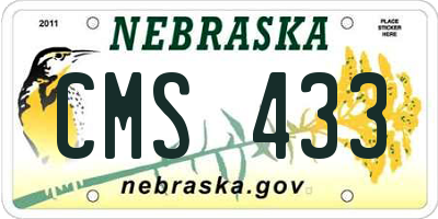 NE license plate CMS433