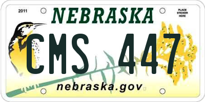 NE license plate CMS447