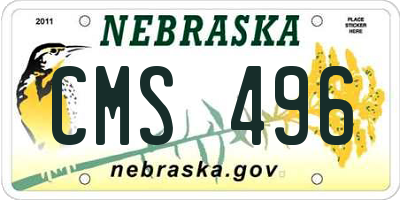 NE license plate CMS496