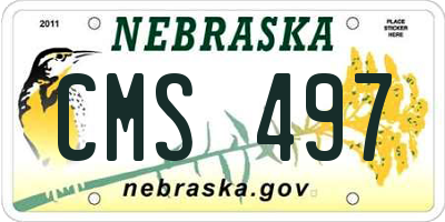 NE license plate CMS497