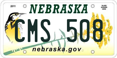 NE license plate CMS508