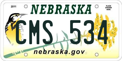 NE license plate CMS534