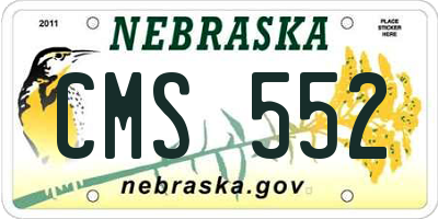 NE license plate CMS552