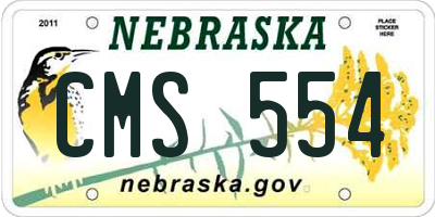 NE license plate CMS554