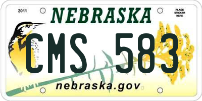 NE license plate CMS583