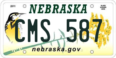 NE license plate CMS587