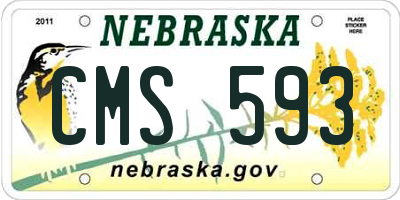 NE license plate CMS593