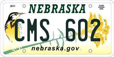 NE license plate CMS602