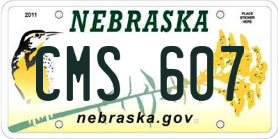 NE license plate CMS607
