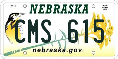 NE license plate CMS615