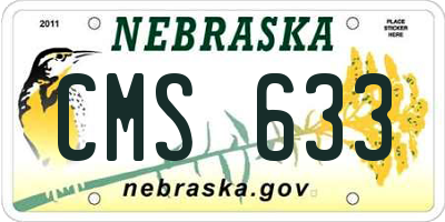 NE license plate CMS633