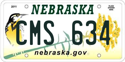 NE license plate CMS634