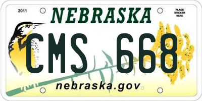 NE license plate CMS668