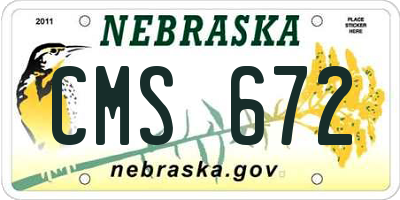 NE license plate CMS672
