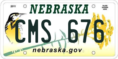 NE license plate CMS676