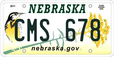 NE license plate CMS678