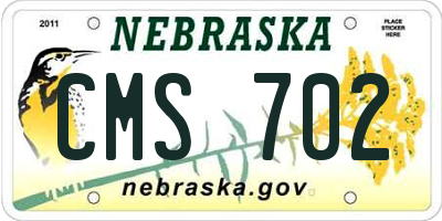 NE license plate CMS702