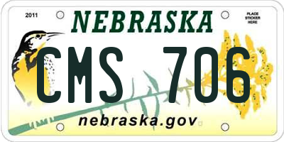 NE license plate CMS706