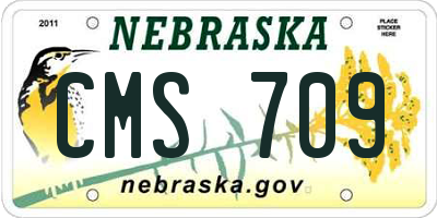 NE license plate CMS709