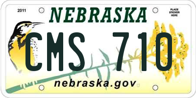 NE license plate CMS710
